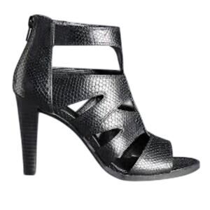 Simply Vera Vera Wang Black Strappy Gladiator High Heel Snake Skin Texture 10